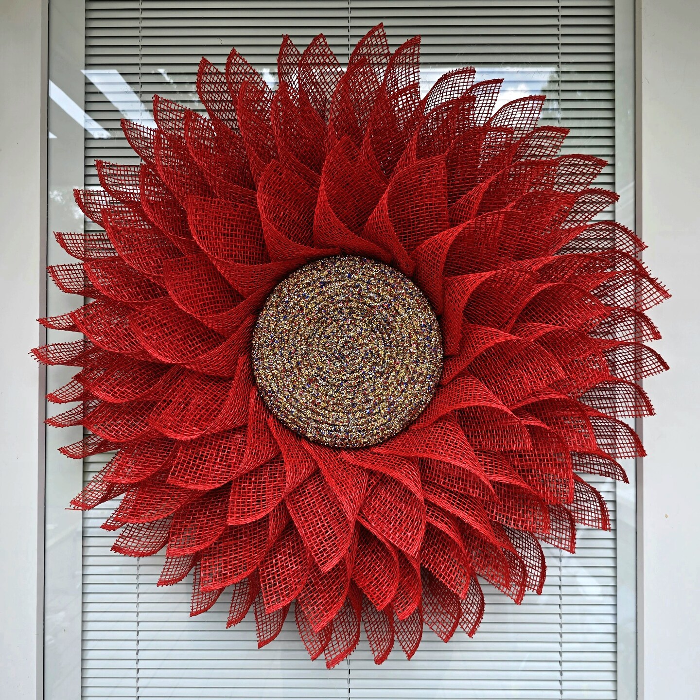 Red Poinsettia Christmas/Winter Wreath newest