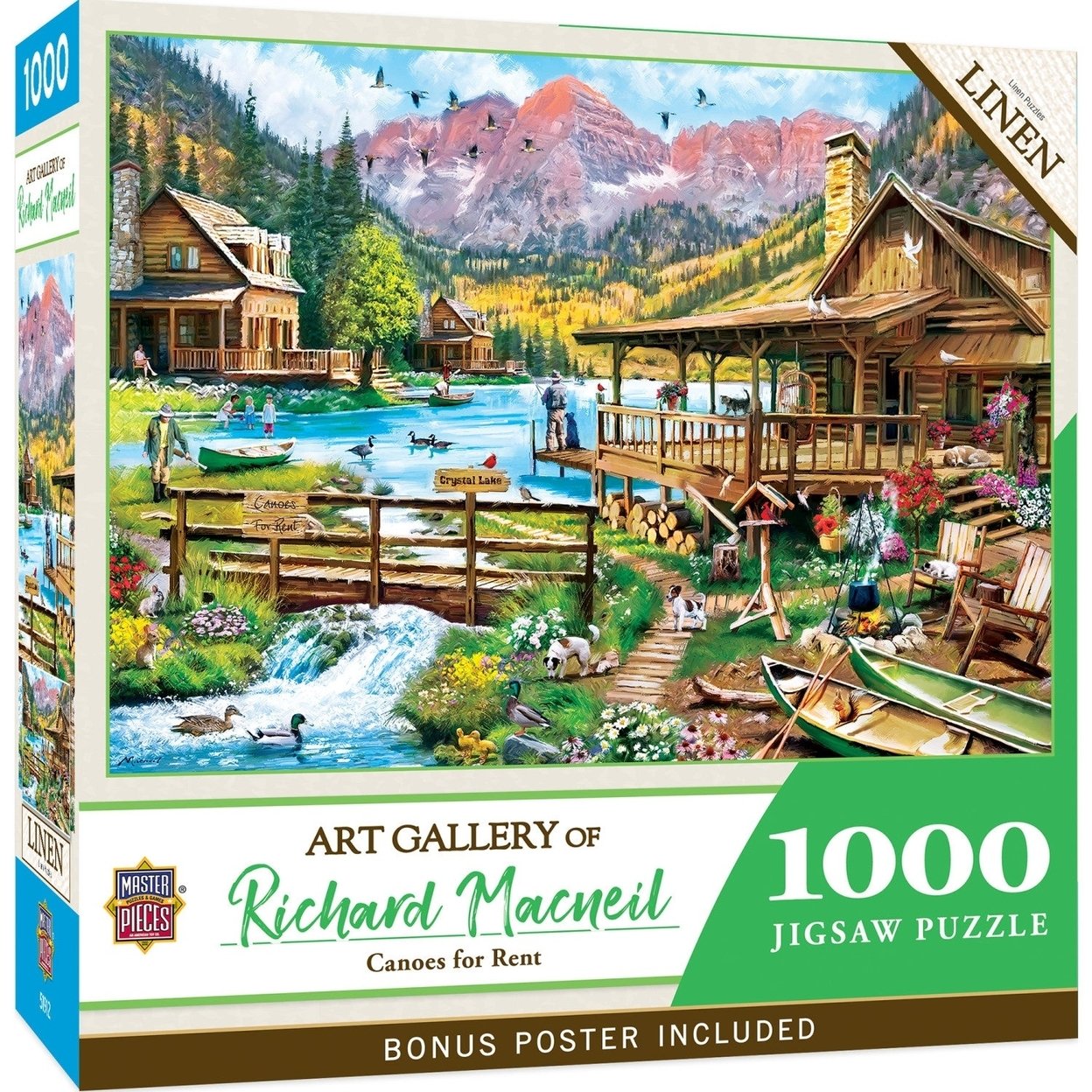 Masterpieces 1000 Piece Jigsaw Puzzle Canoes For Rent Richard Mcneil Art Print