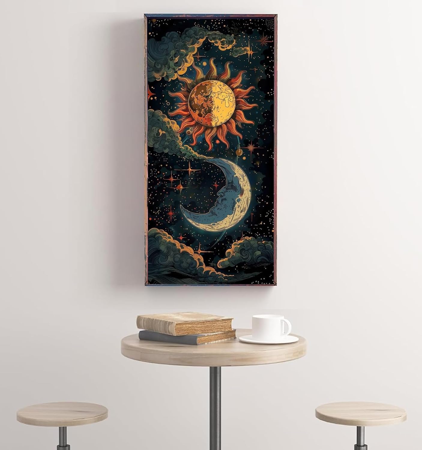 5D Diamond Art Painting Moon,Large Diamond Painting Kits for Adults,DIY Full Drill Crystal Rhinestone Arts,Gem Art Painting with Diamond Home Wall Decor(Sun Cloud 27.5 X 15.7inch)