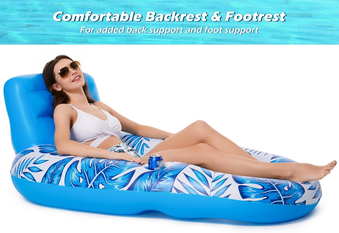 Summer Inflatable Pool Float Adult - Pool Floaties Lounger Floats Raft Floating Chair Water Floaties for Swimming Pool Lake Lounge Float with Cup Holders Beach Pool Party Toys