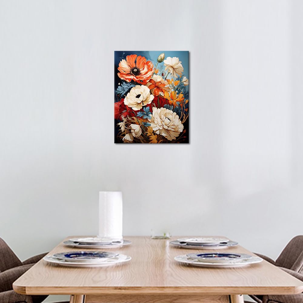 Paint by Number for Adults Beautiful Wildflowers Paint Number Kits DIY Acrylic Painting for Adults Flowers Paint by Numbers Adults Paint-by-Numbers