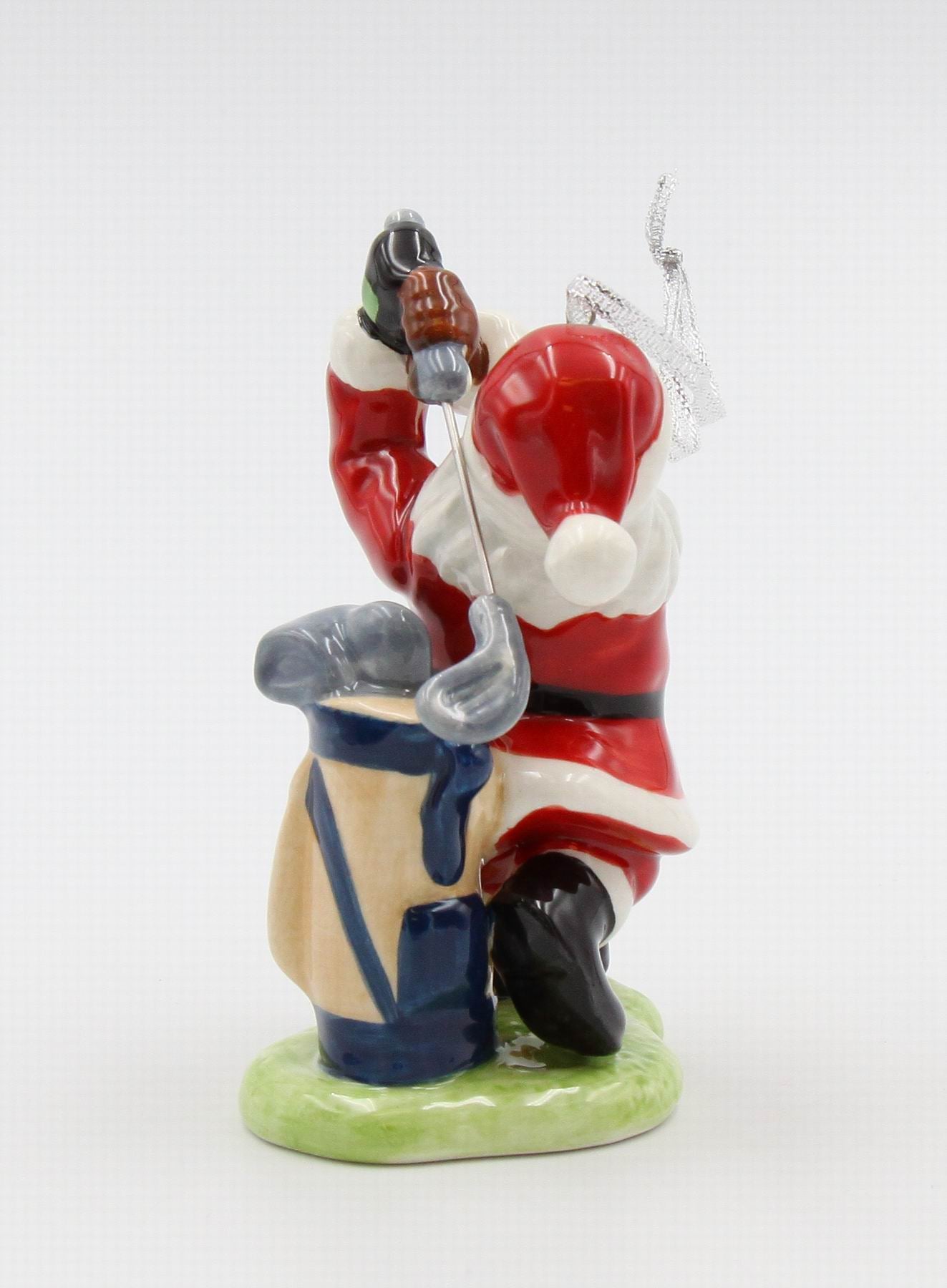 Ceramic African American Golfing Santa Ornament, Home D&#xE9;cor, Gift for Her, Mom, Him, Dad, Christmas tree D&#xE9;cor, Wall Decor