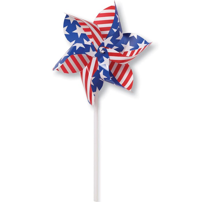 Bulk Pack of 4 Patriotic 13&#x22; Plastic Pinwheel