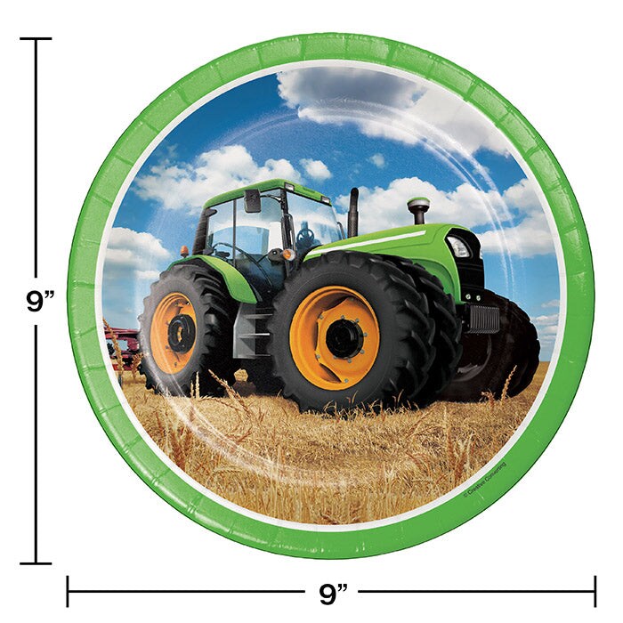 Tractor Time Paper Plates (8/Pkg)