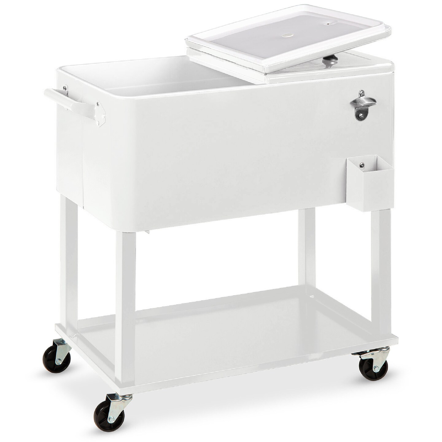 Best Choice Products 80qt Steel Rolling Cooler Cart w/ Bottle Opener, Catch Tray, Drain Plug, Locking Wheels