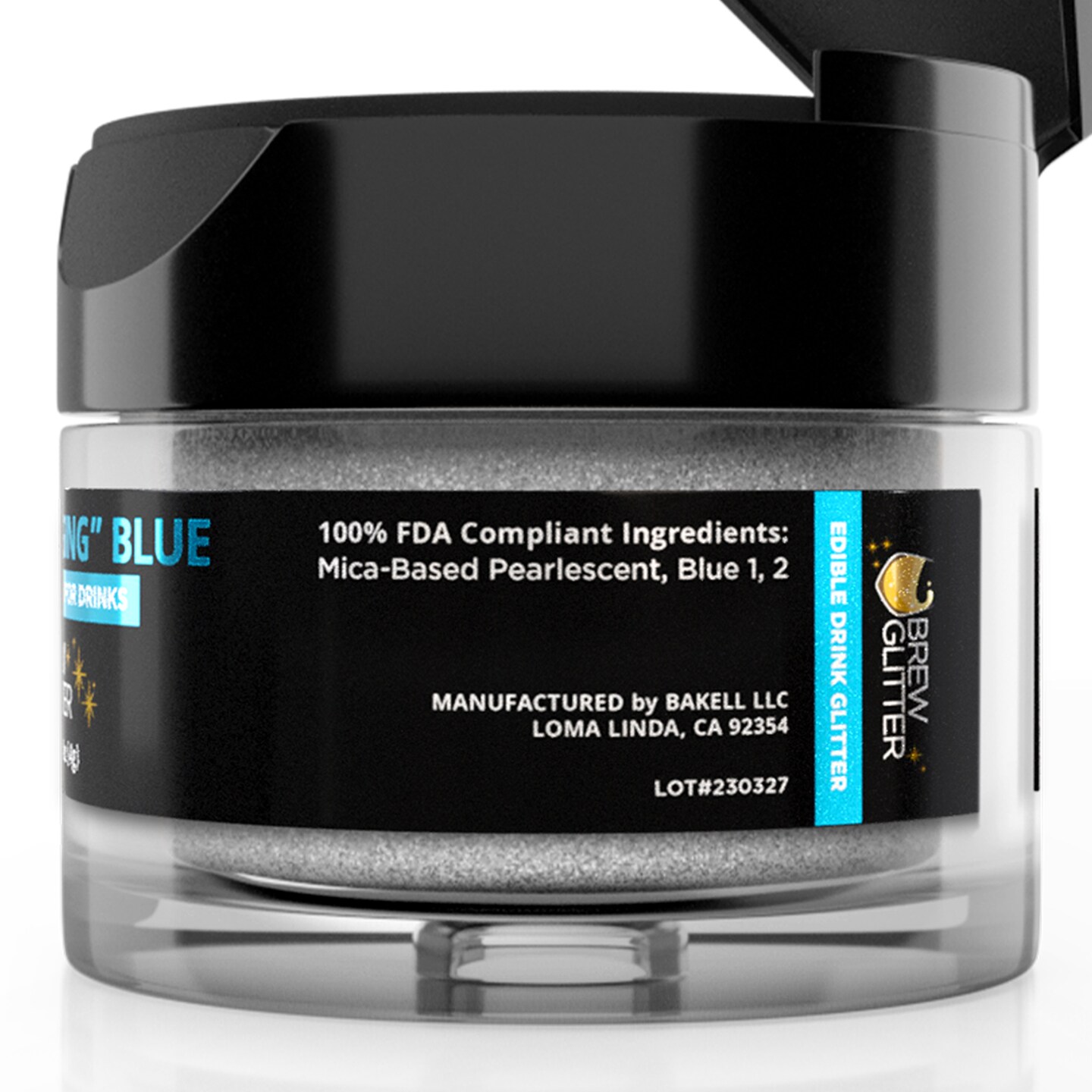 Brew Glitter - Blue Color Changing Edible Drink Glitter (4g, x1 Flip-Cap Jar) for Beer, Cocktails and Beverages