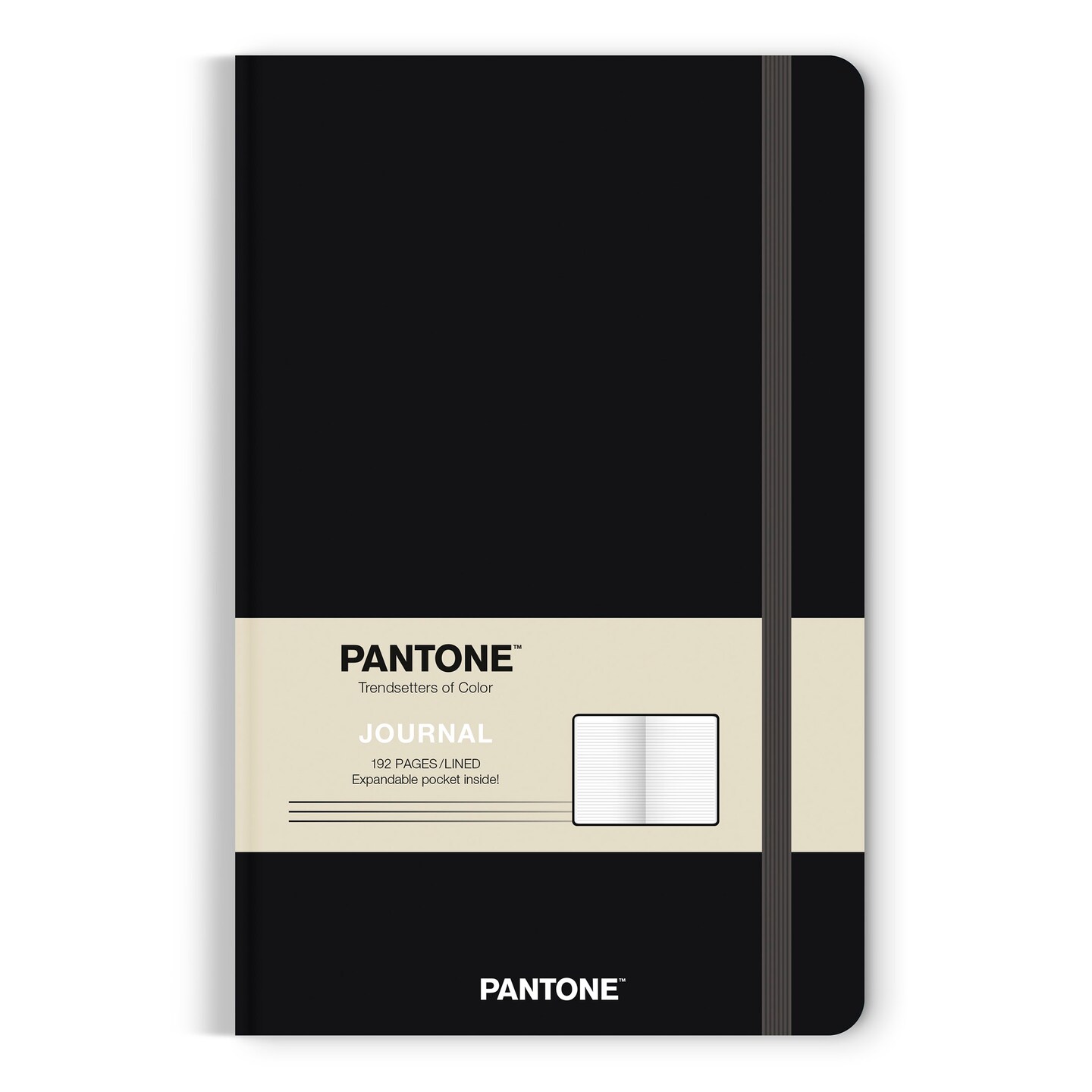 Pantone OFFICIAL Black | 5.25 x 8.25 Inch Lined Compact Journal | Non-Dated | BrownTrout | Planning Stationery Diary