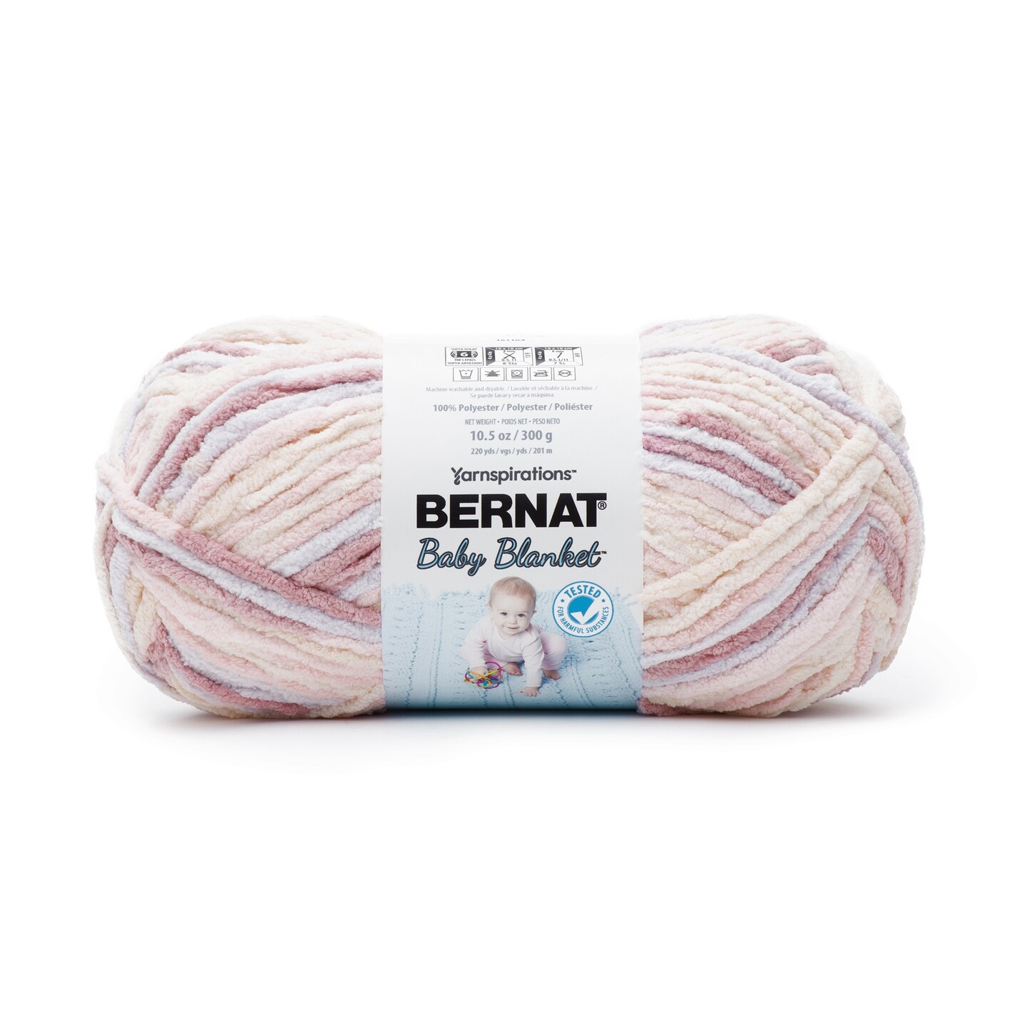 Bernat Baby Blanket Big Ball Yarn 24 Pack-Raspberry Kisses