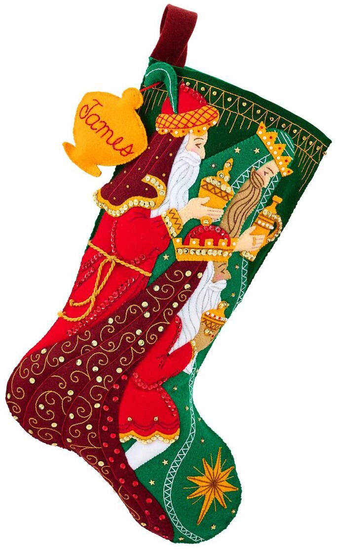 Bucilla Felt Stocking Applique Kit 18" Long-Treasure Of Kings