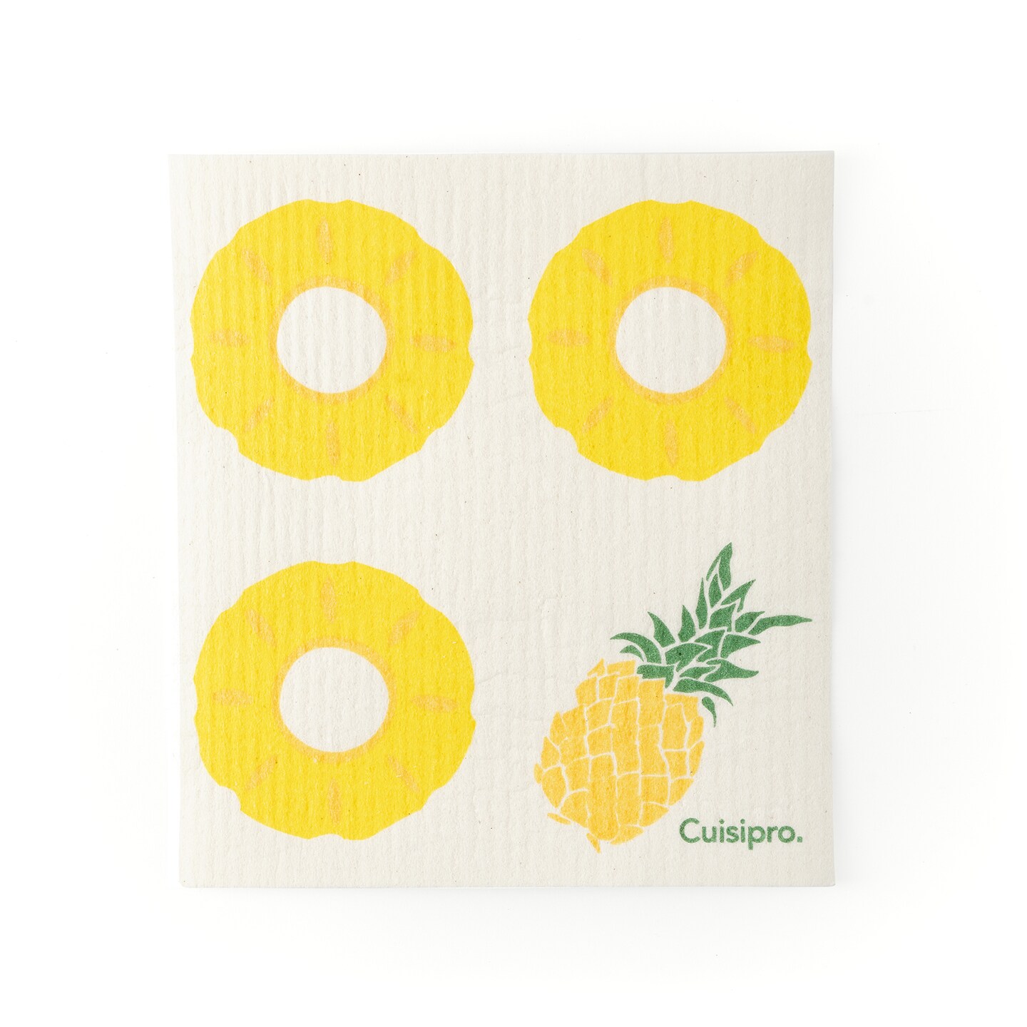 Cuisipro All Purpose Eco-Cloth Sponge Cloth, Yellow Zig Zag/Pineapple, Set of 2