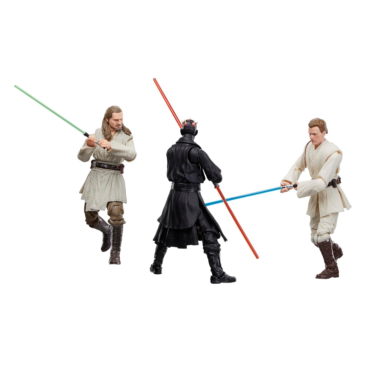 Star Wars The Black Series Qui-Gon Jinn, Darth Maul, OBI-Wan Kenobi The Phantom Menace 6 Inch Action Figures