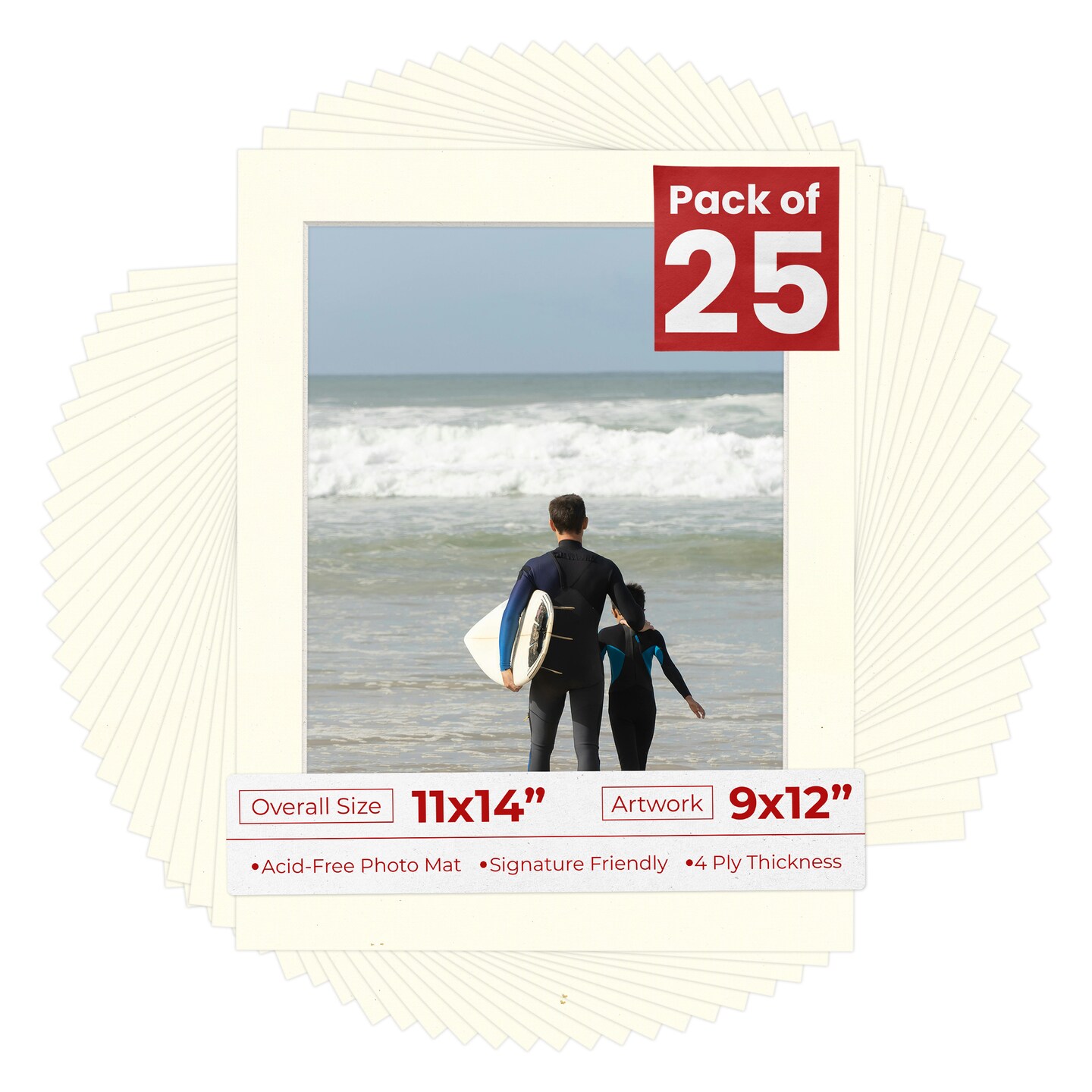 Mojave Sand Beige Mat Board for 11x14 Frames - Fits 9x12 Photos