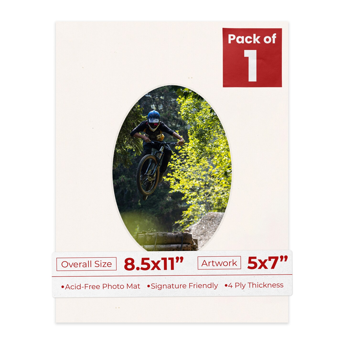 Silver Mist Mat Board for 8.5x11 Frames - Oval Opening for 5x7 Photos
