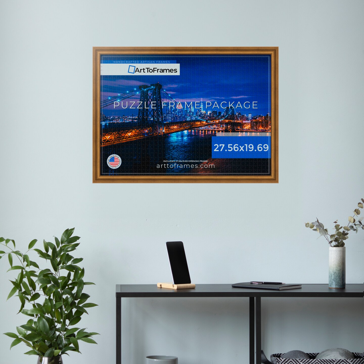 ArtToFrames 27.56x19.69 INCH / 70x50 CM Puzzle Frame for 1000 piece Puzzles.This 1.25 Inch Custom MDF Frame for Puzzles Comes with Economy Acrylic, Available in Multiple Colors
