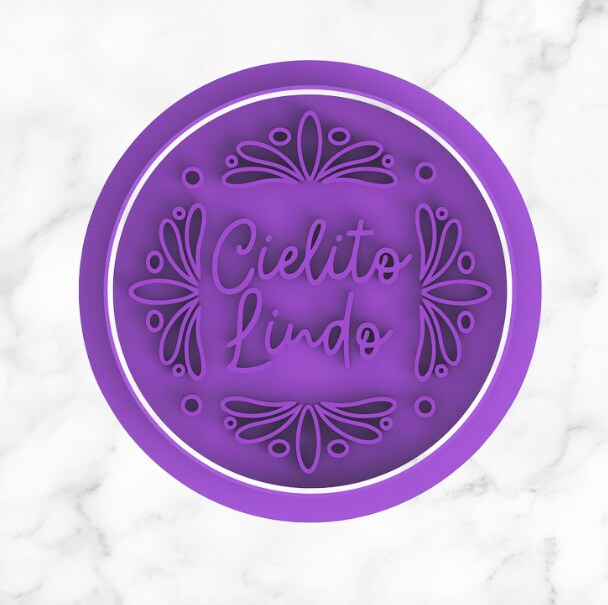 Cielito Lindo Mexican Theme Talavera Cookie Cutter and Stamp, Baby Shower Baking