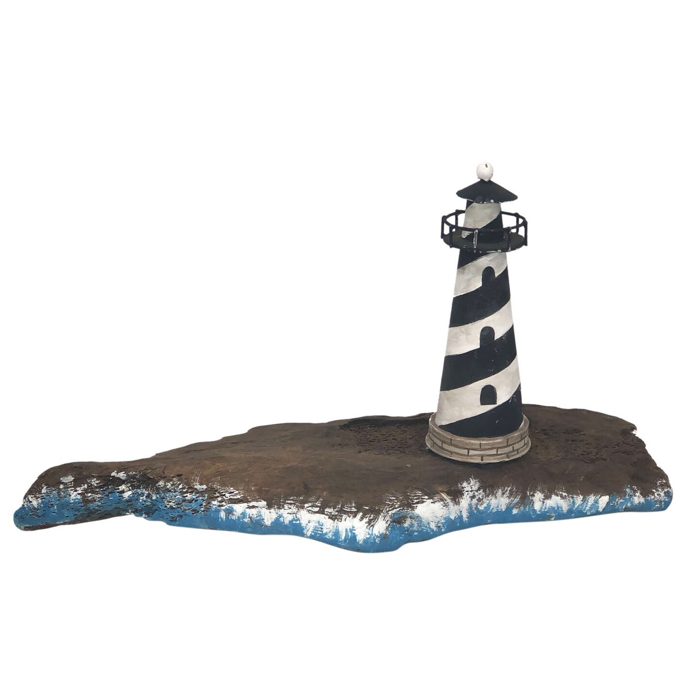 Driftwood Lighthouse Table Decor Decoration Accent Wood Ocean Nautical Coastal Marine 12x4x6
