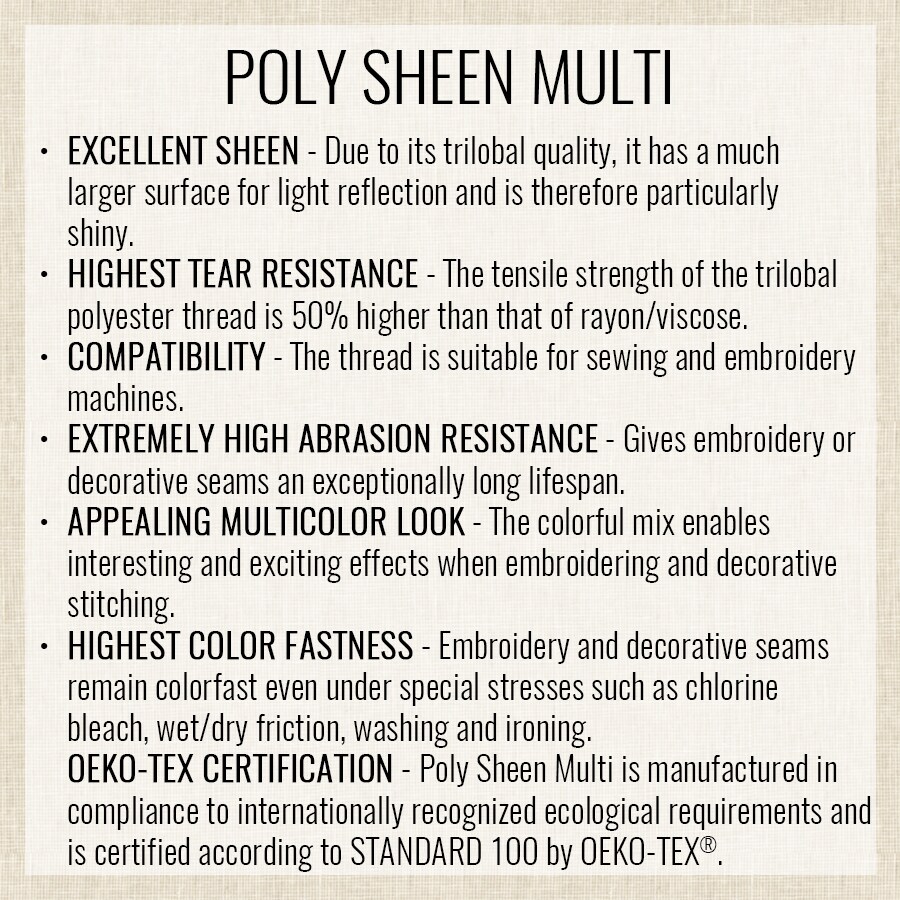 Sporty Neons (4880-9914) | Poly Sheen Multi (800M / 875Y) | Mettler Thread