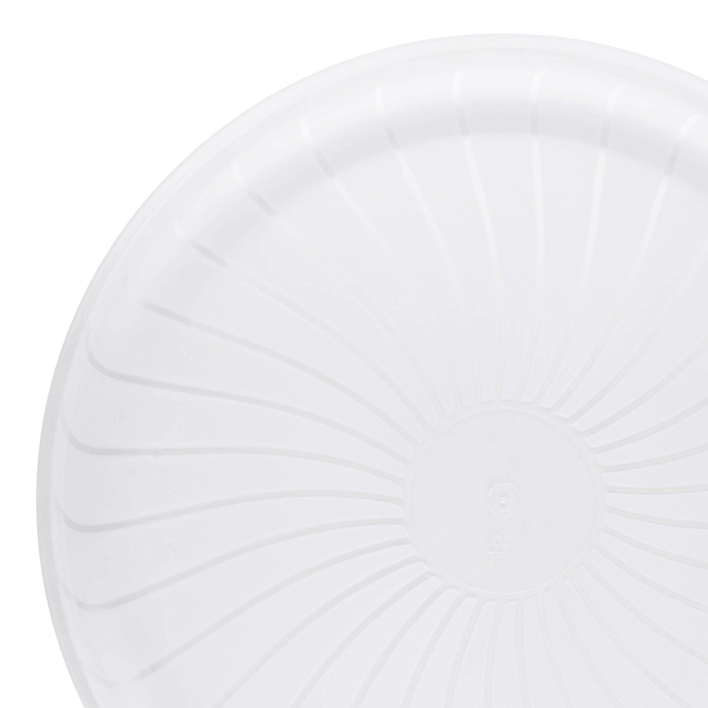 Clear Pavilion Round Disposable Plastic Trays - 14&#x22; (24 Trays)
