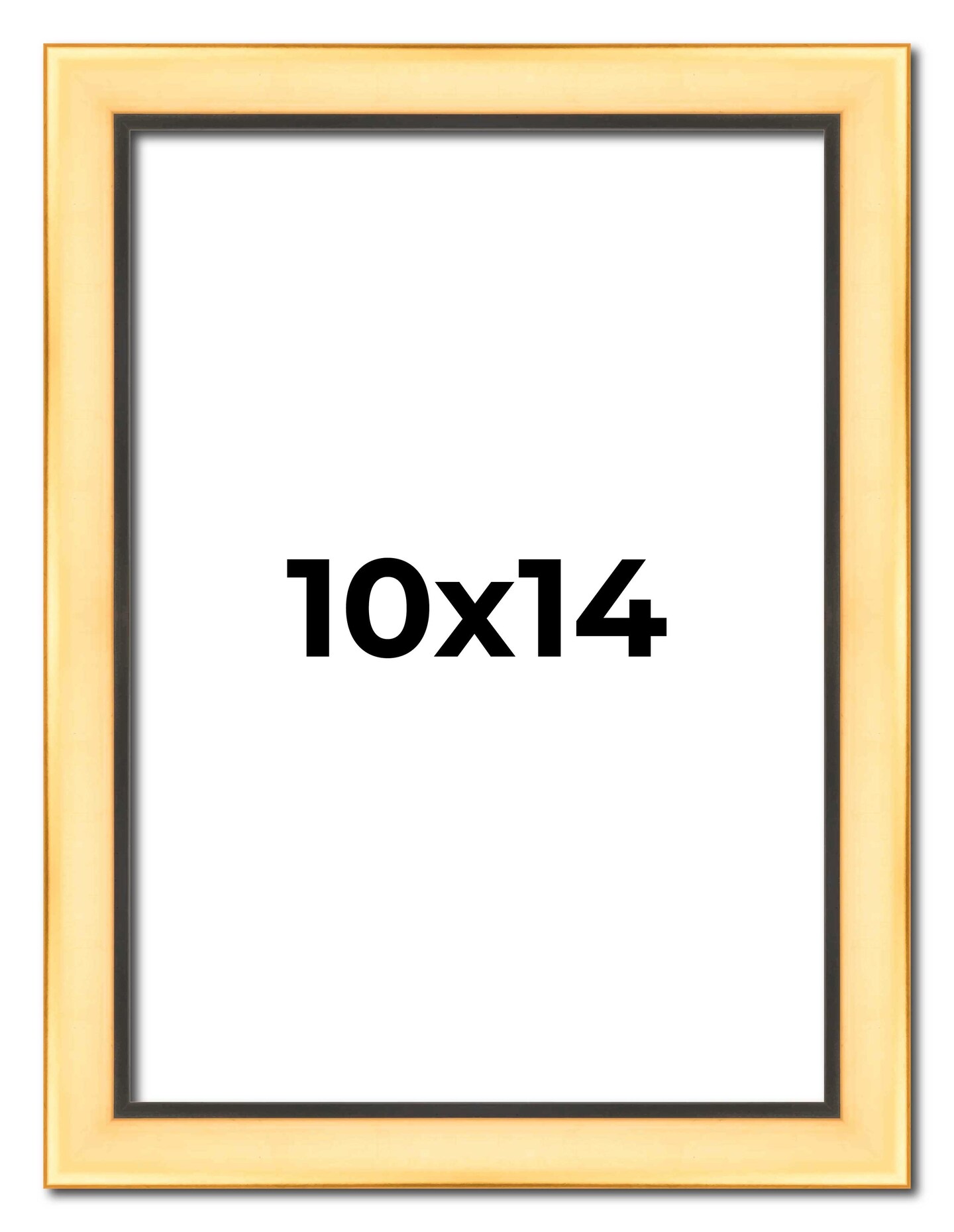 Photo Size Simple Gold Picture Frame - UV Acrylic, Foam Board Backing, Hanging Hardware