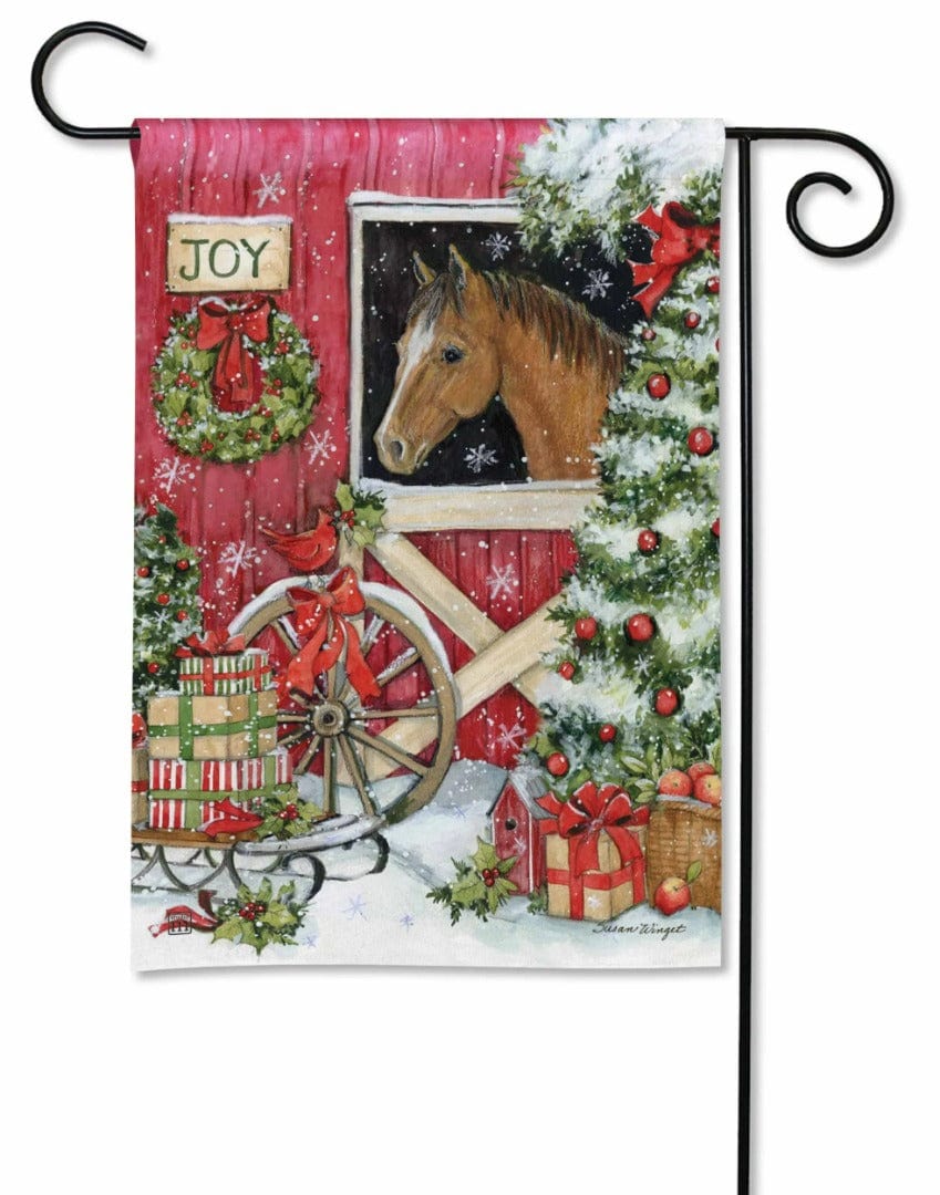 Horse For Christmas Garden Flag
