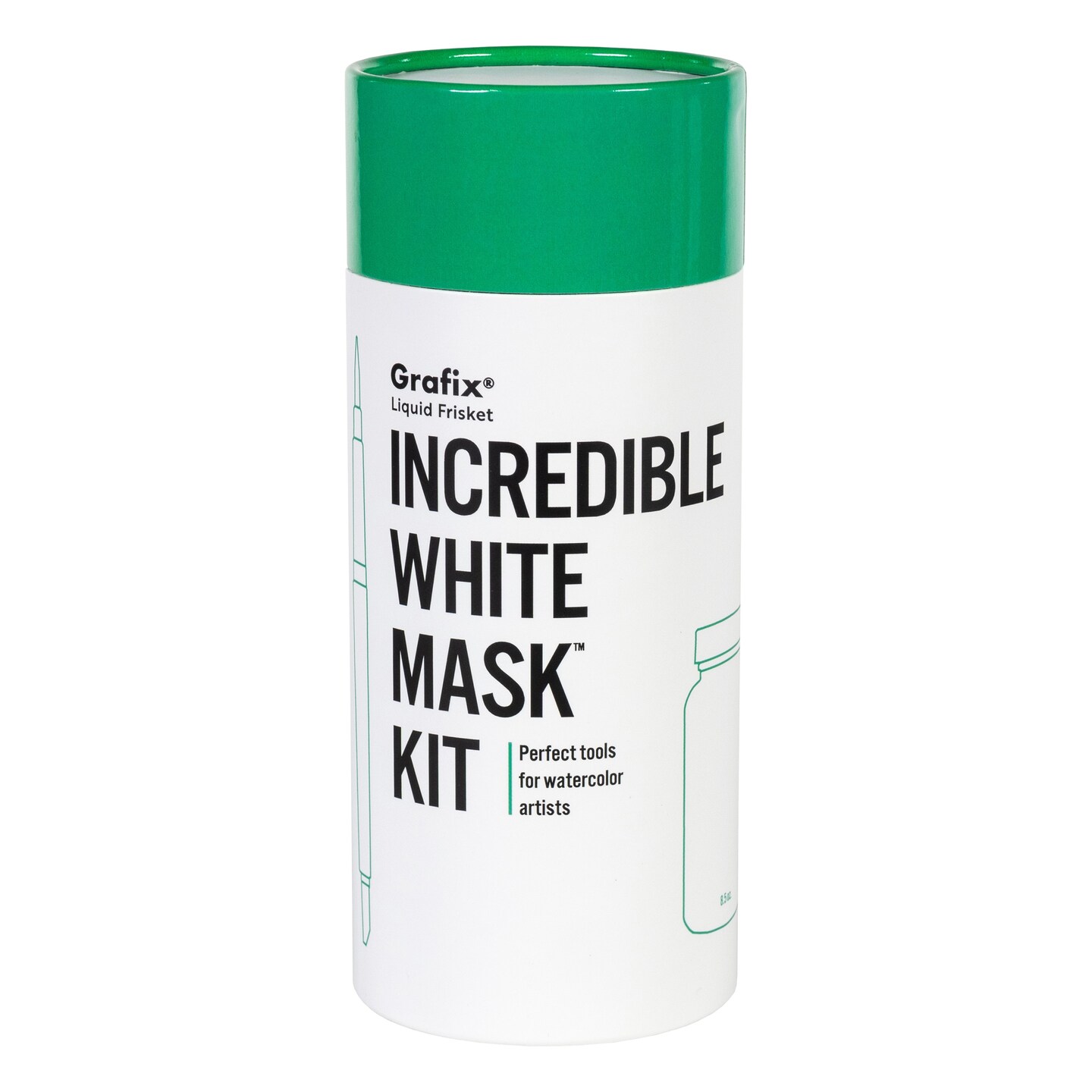Grafix Incredible White Mask Liquid Frisket Kit 59ml-With Dipstick