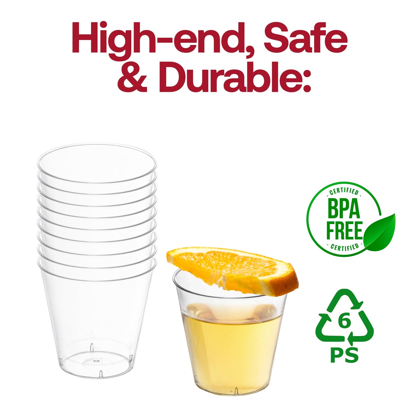 Crystal Clear Plastic Disposable Party Cups - 9 oz. (500 Cups)