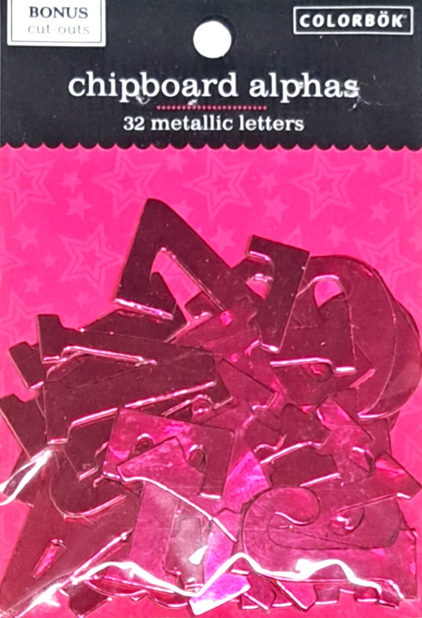 Colorbok Pink Foil Alphabet Chipboard Embellishments