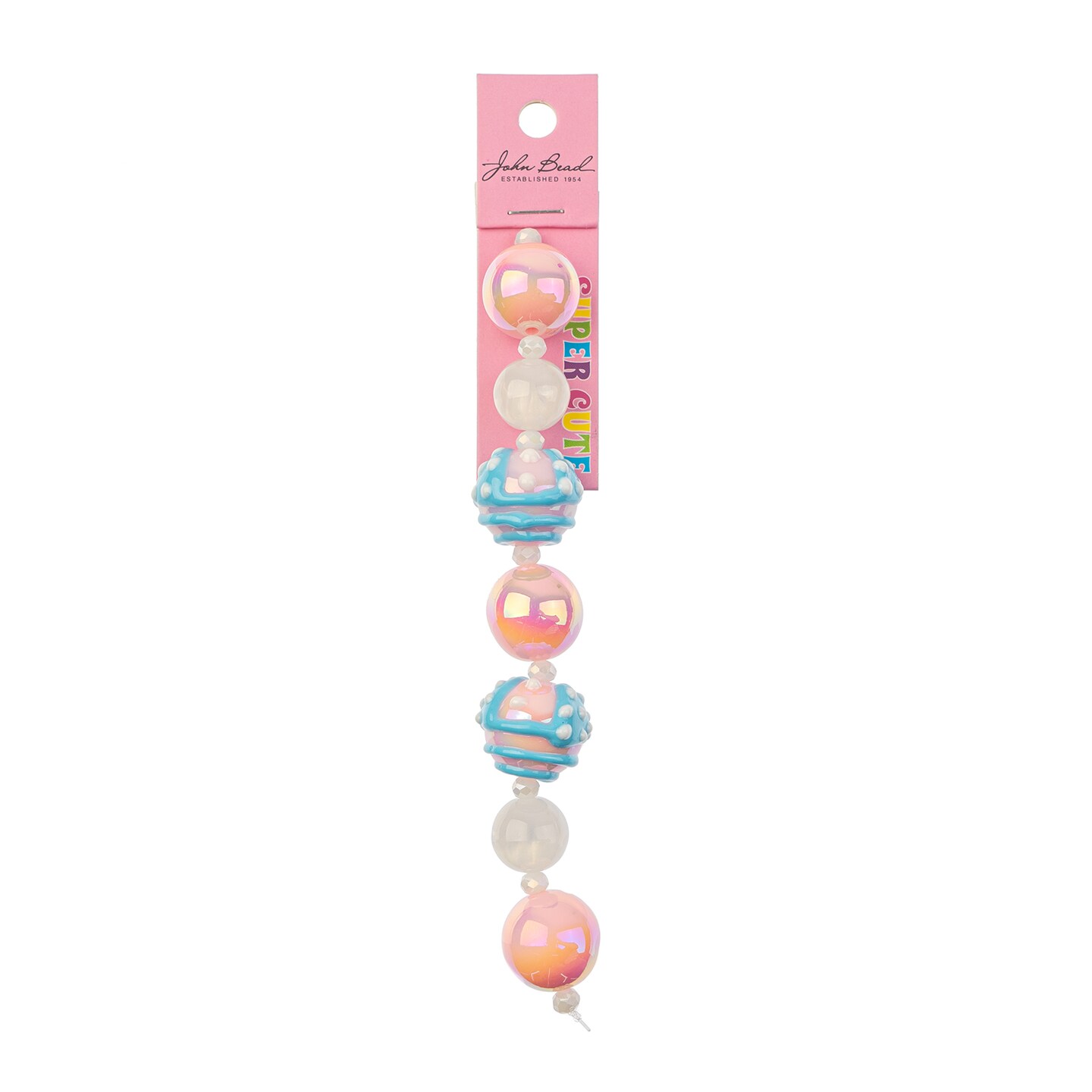 John Bead Super Cute Blue &#x26; Purple Acrylic 5&#x22; Bead Strand