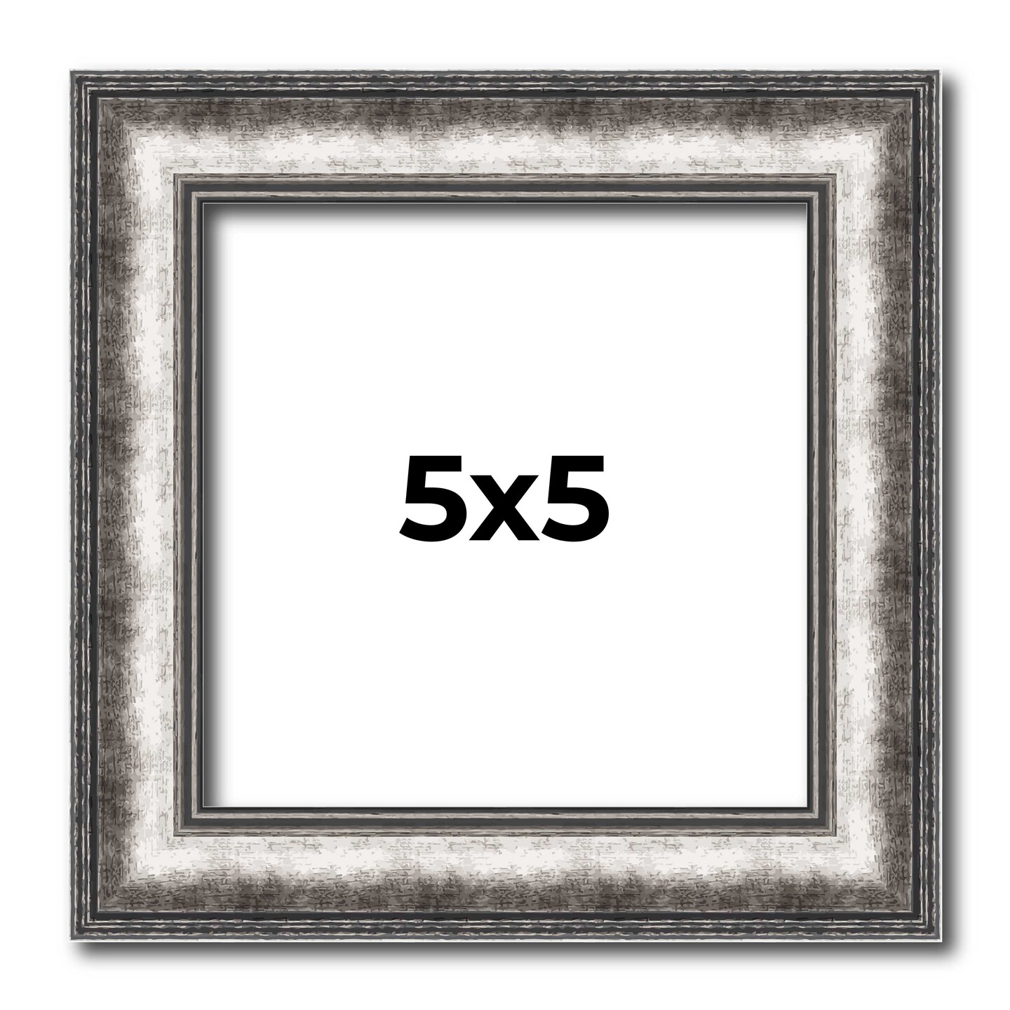 Square Slim Profile Silver Picture Frame - UV Acrylic, Foam Board Backing, Hanging Hardware