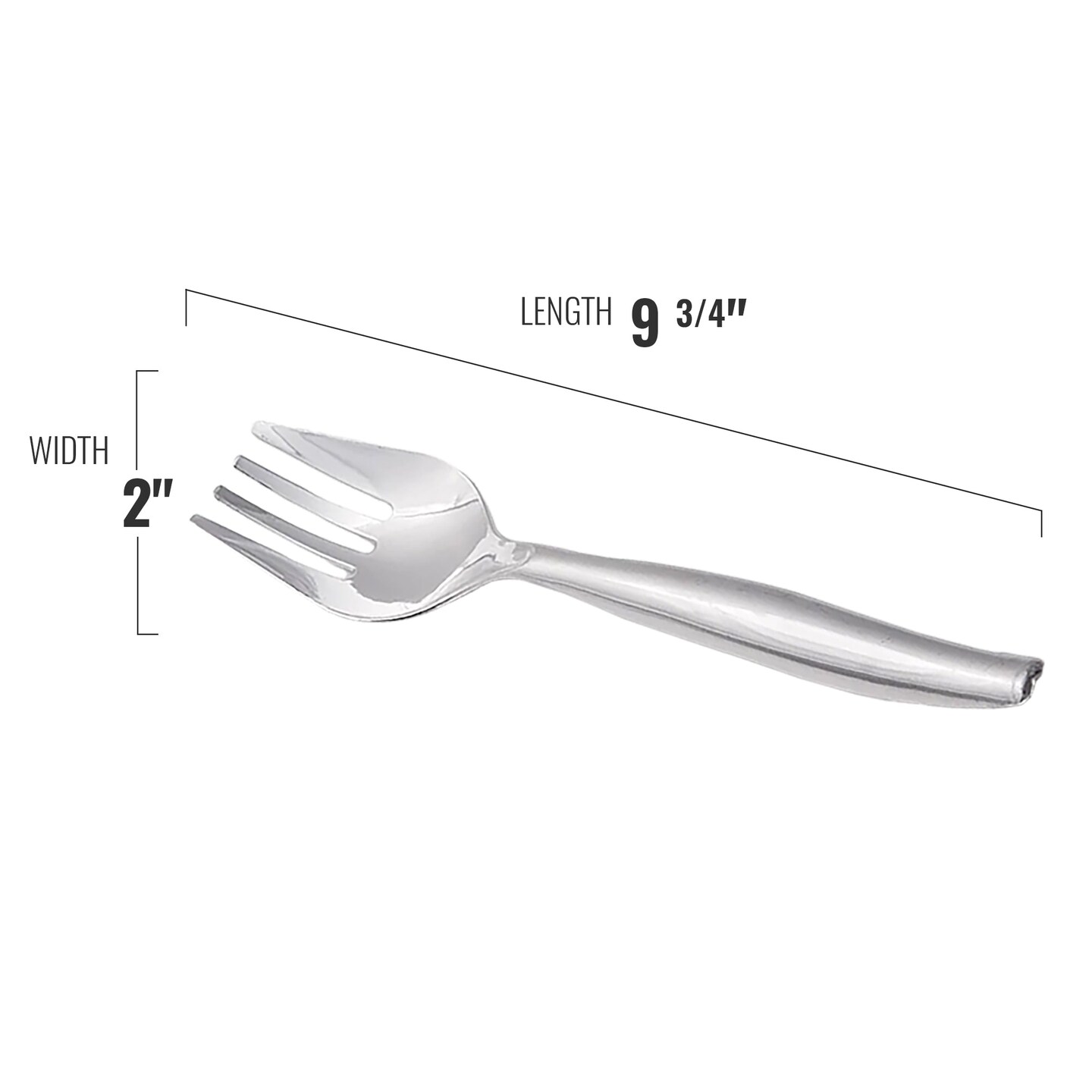 Silver Disposable Plastic Serving Flatware Set (150 Pairs)