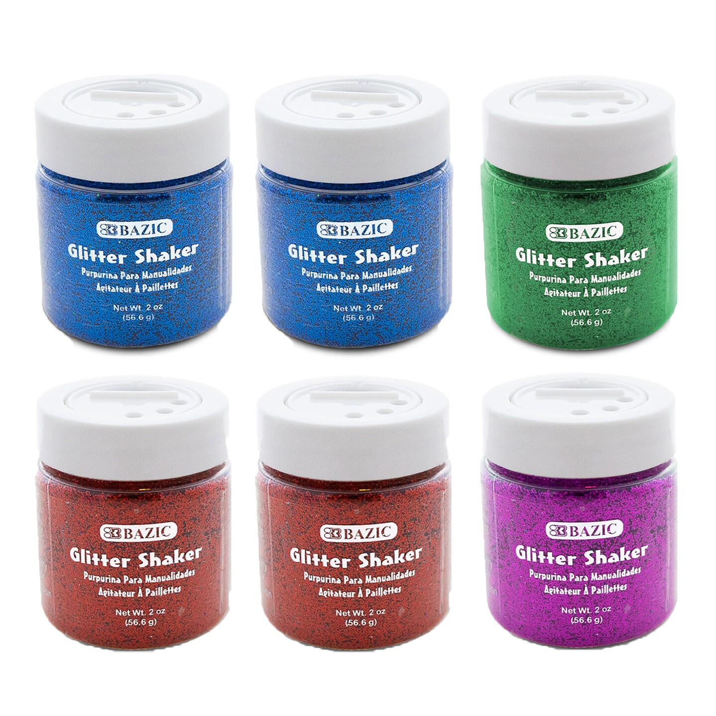 BAZIC Glitter Shaker 56.6g / 2 Oz. Primary Color
