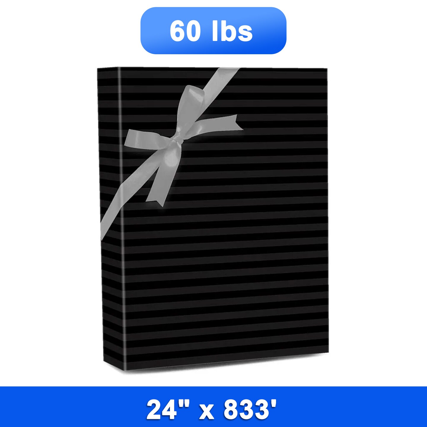 Bold Striped Gift Wrap 24&#x22; x 833&#x27; 60 lbs