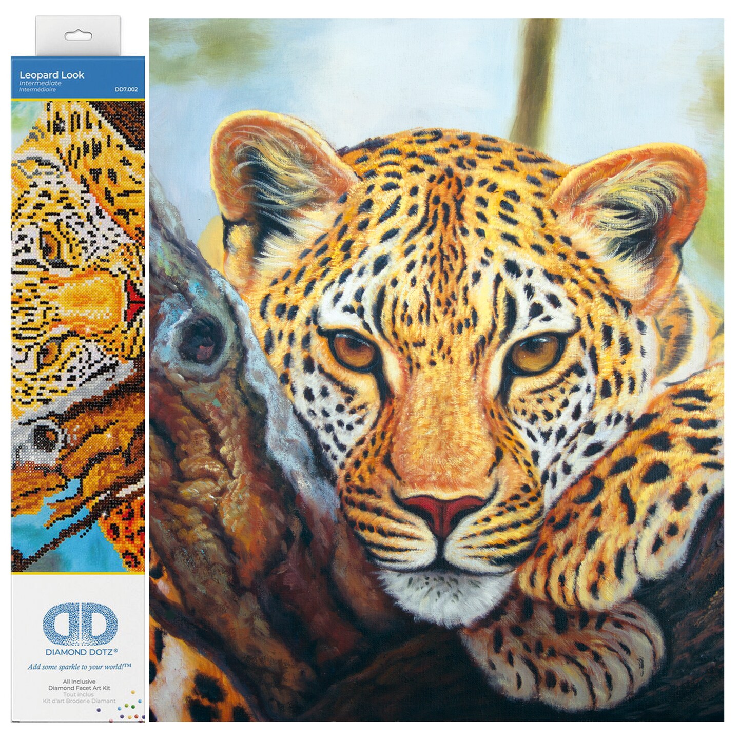 Diamond Dotz Leopard Look Diamond Painting Kits for Adults - Diamond Art Kits a Relaxing Creative Craft Kit with Dotz Gems 14x18
