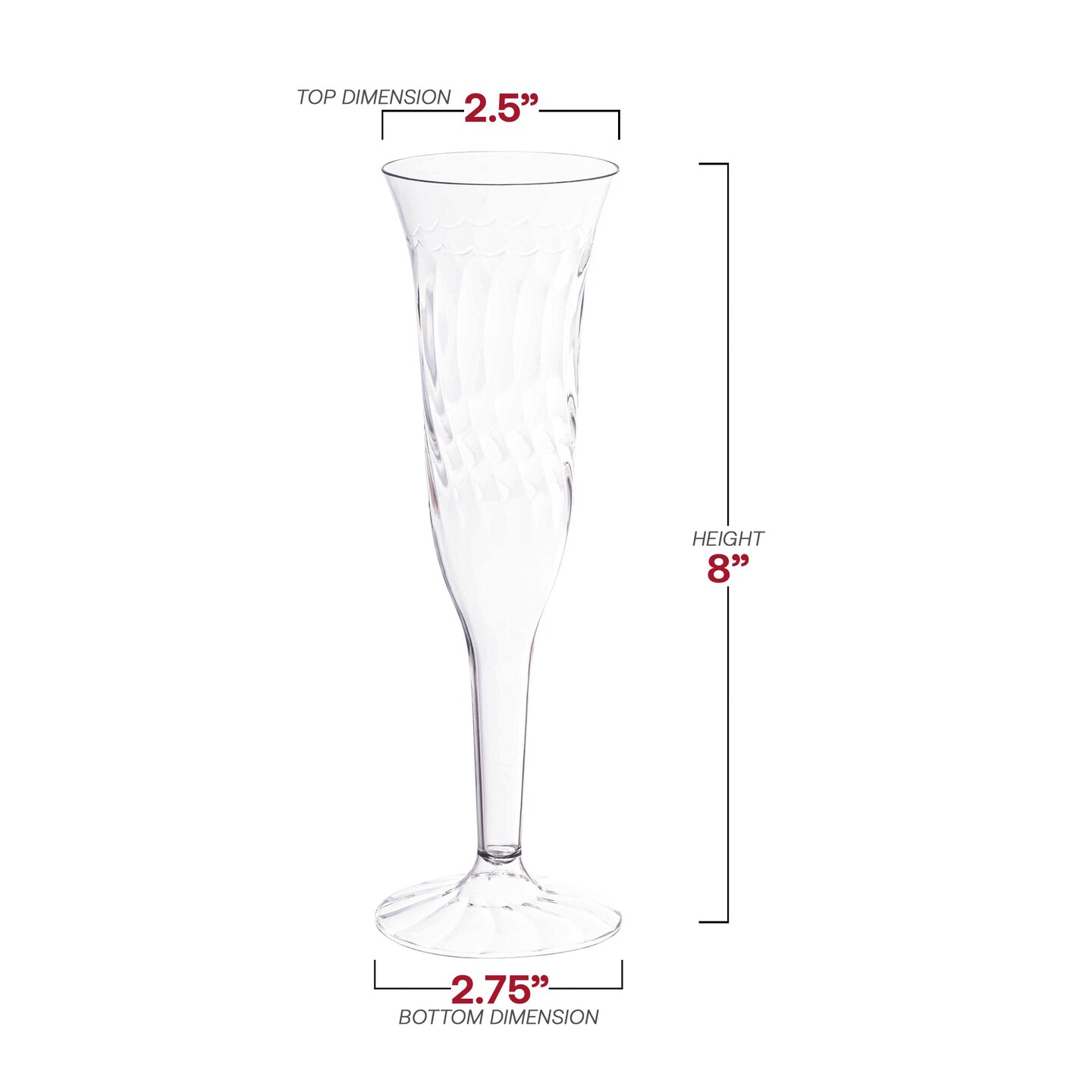 Clear Plastic Champagne Flutes - 5 oz. (96 Flutes)