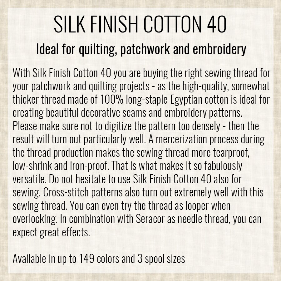 Luster (9136-0018) | Silk-Finish Cotton 40wt (150M / 164Y) | Mettler Thread