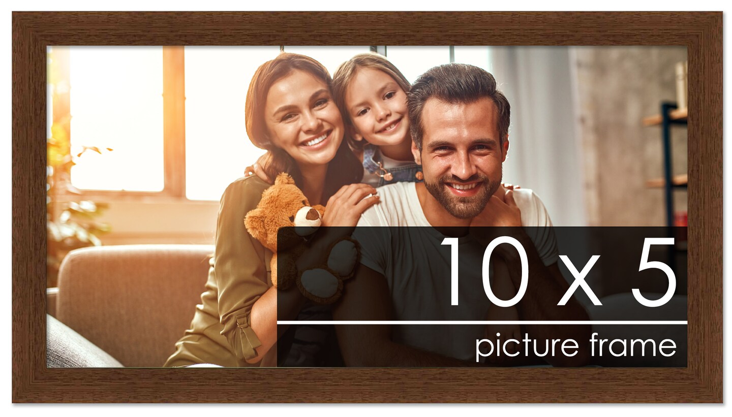 Panoramic Simple Brown Picture Frame - UV Acrylic, Foam Board Backing, Hanging Hardware