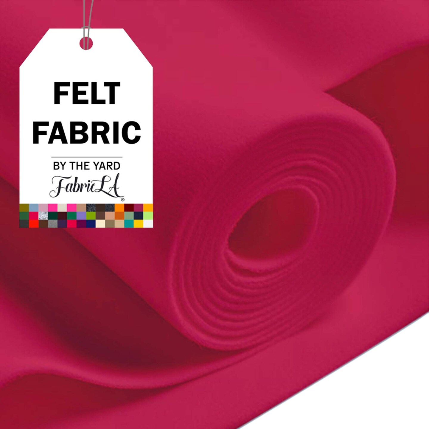 FabricLA Craft Felt Fabric - 72&#x22; Inch Wide &#x26; 1.6mm Thick Non-Stiff Felt Fabric by The Yard - Use This Soft Felt Roll for Crafts - Felt Material Pack - Fuchsia Felt, 4 Continuous Yards