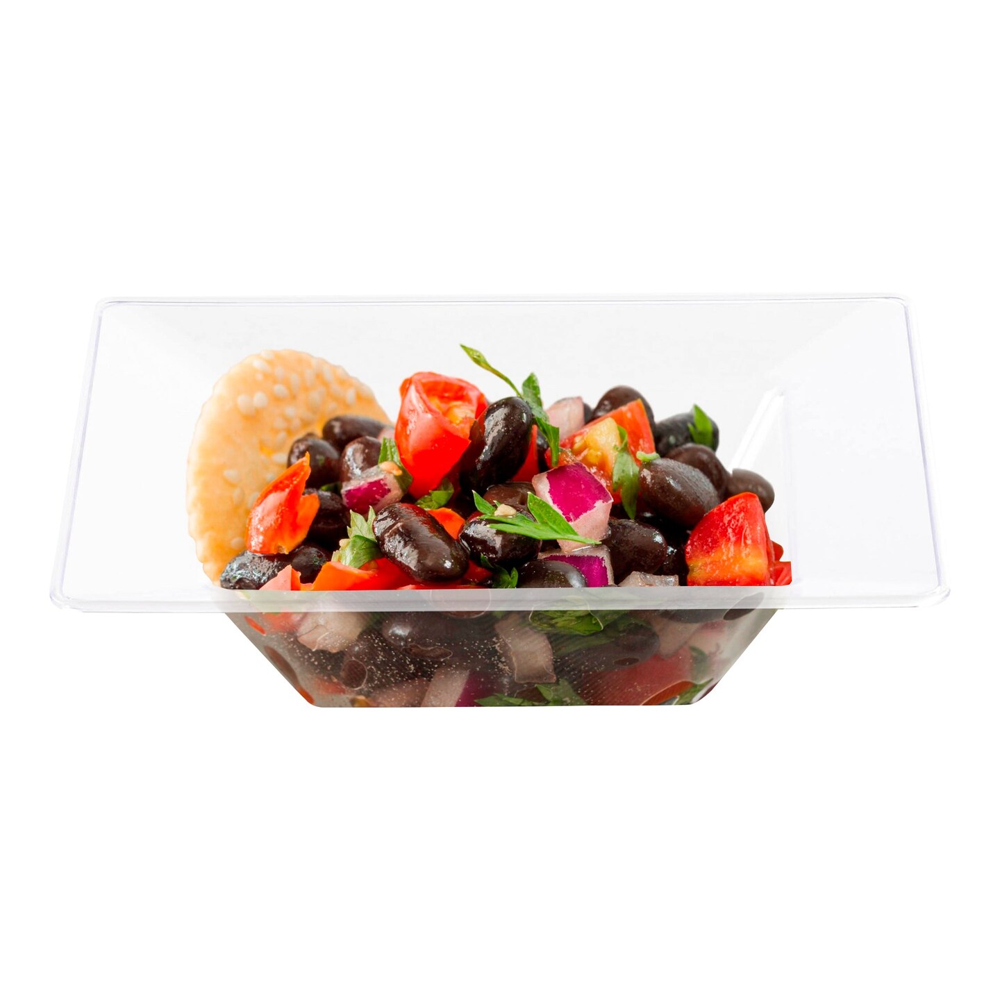 Clear Square Plastic Soup Bowls - 12 oz. (120 Bowls)