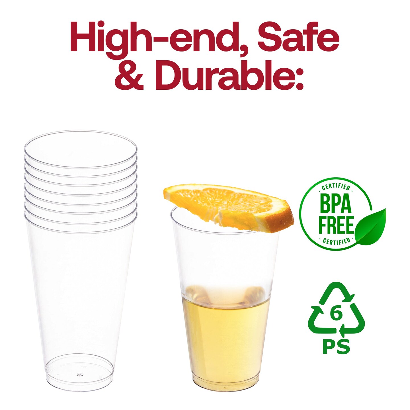 Crystal Clear Plastic Disposable Tall Iced Tea Cups - 16 oz. (500 Cups)