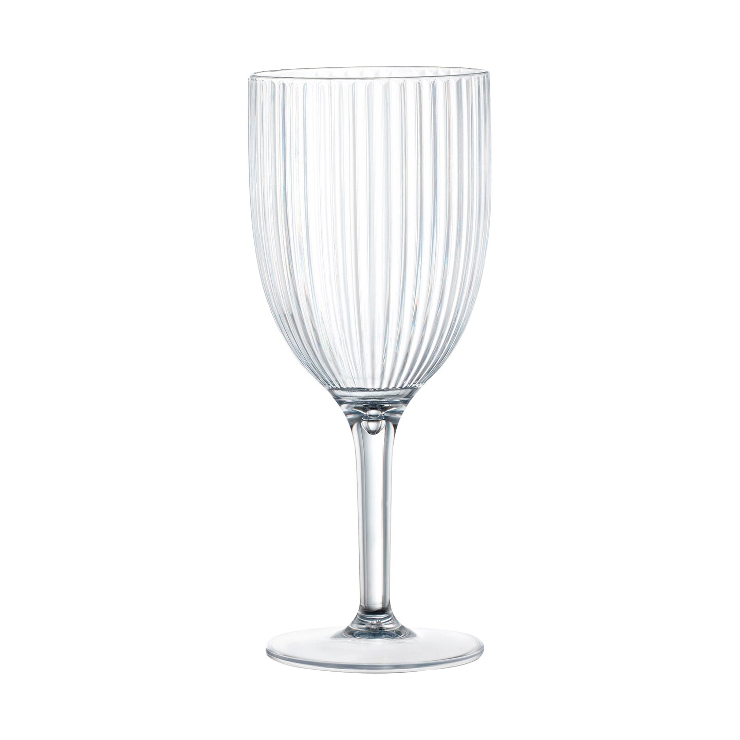 Clear Stripe Round Disposable Plastic Wine Flutes - 12 oz. (48 Wine Flutes)