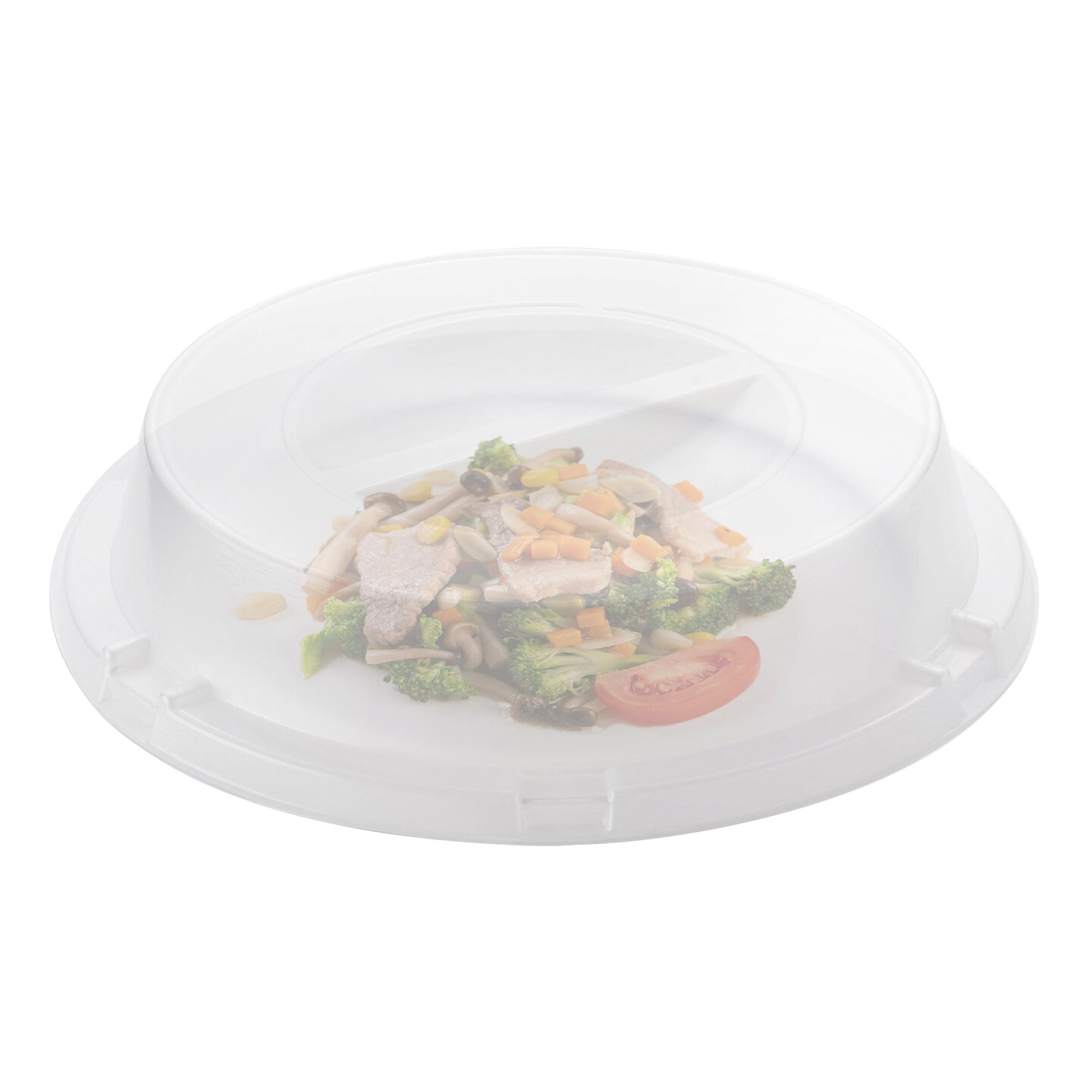 Solid White Disposable Plastic Buffet Plates with Clear Dome Lids - 9&#x22; (500 Settings)