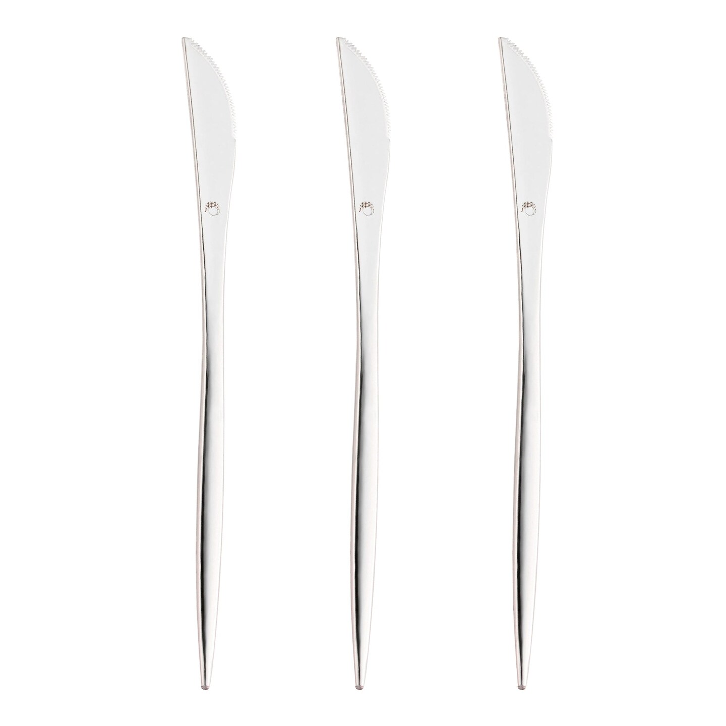 Shiny Silver Moderno Disposable Plastic Dinner Knives (300 Knives)