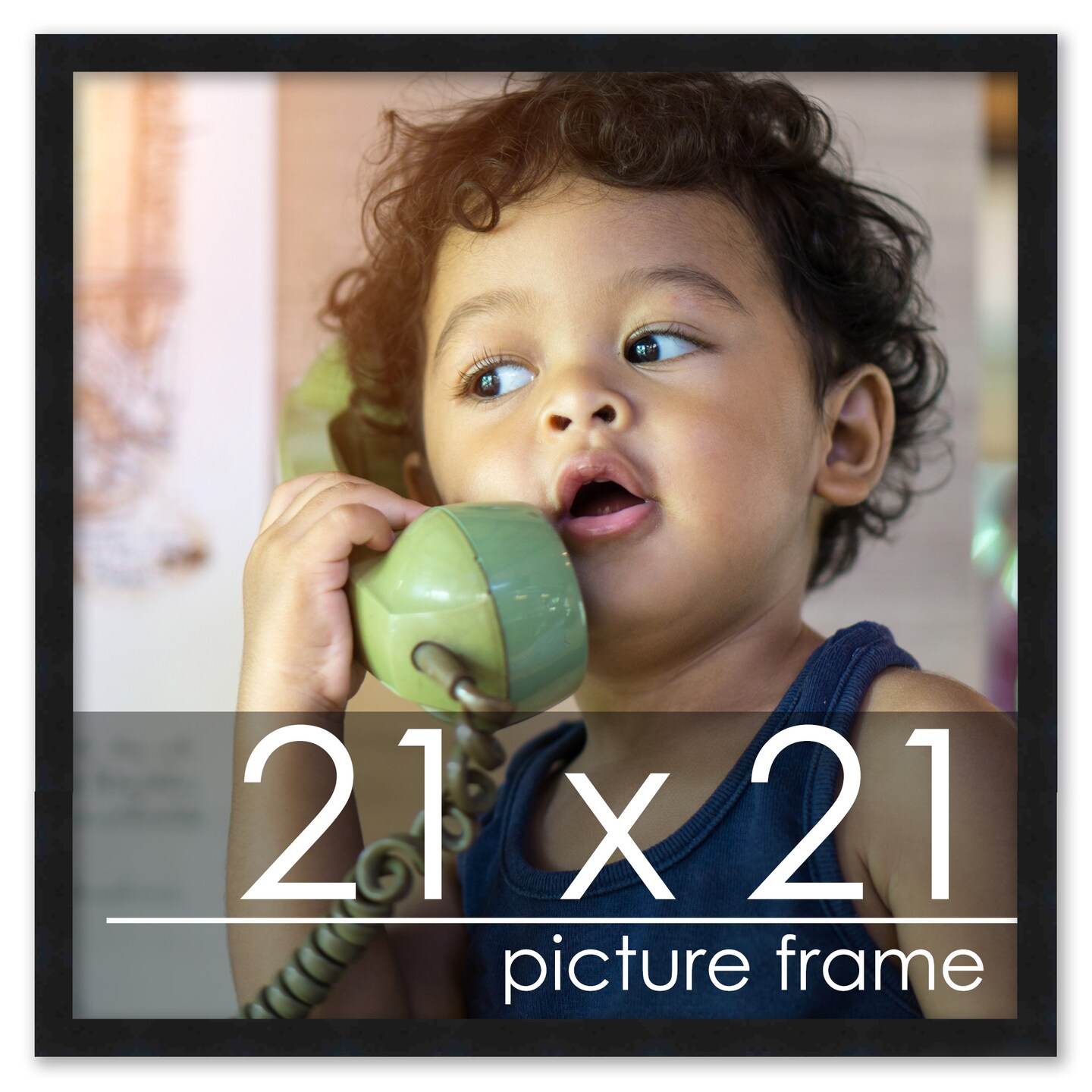 Square Classic Modern Black Picture Frame - UV Acrylic, Foam Board Backing, Hanging Hardware