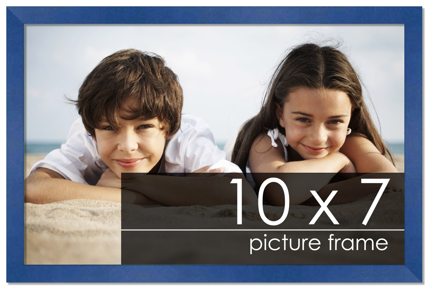 10x7 Classic Modern Blue Picture Frame - UV Acrylic, Foam Board Backing, Hanging Hardware