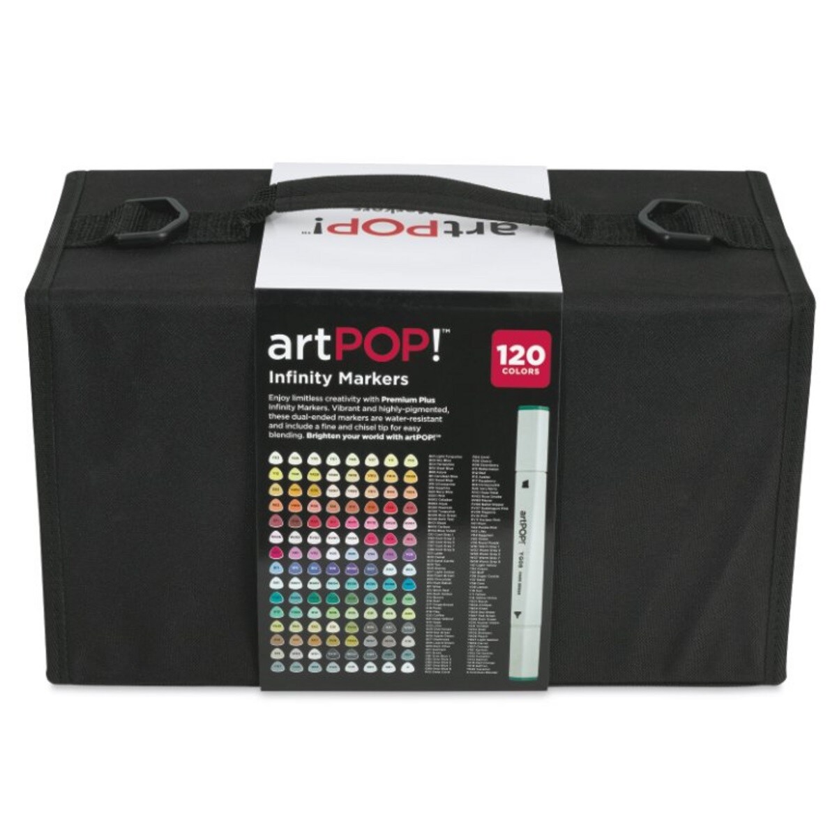 artPOP! Infinity Art Markers, 120 Colors, Dual Tip Alcohol Based Markers, Permanent Professional Markers for Drawing, Illustration, Sketching, Animation with Triangular Grip and Carrying Case