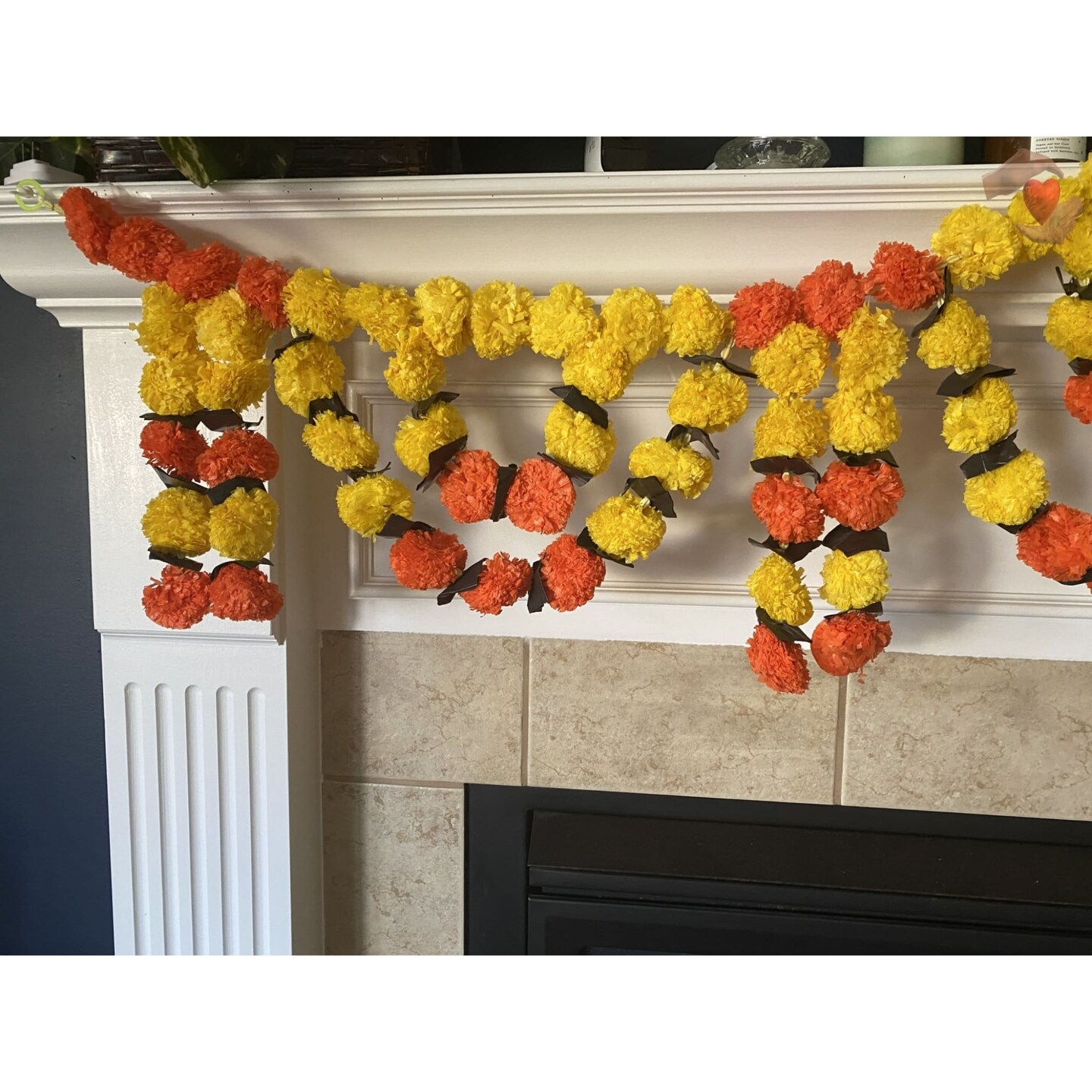 5 Feet Marigold Yellow Orange Door Toran Hanging Valance Festival Garland Indian Wedding Decor Indoor Outdoor Bandarwal Pooja Decor Diwali Decoration