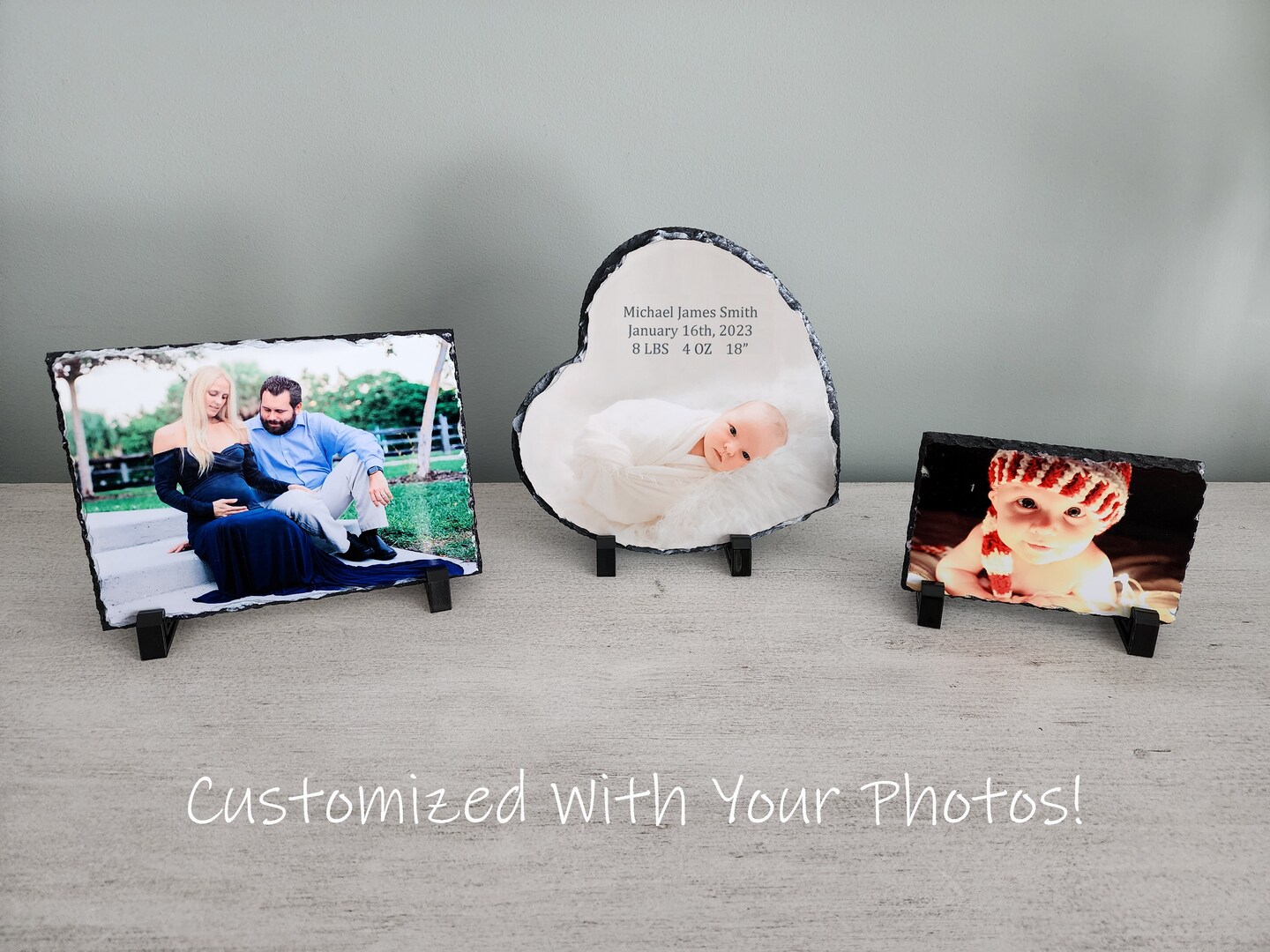 Personalized Photo Slate, Maternity Photoshoot, Baby Shower Gift