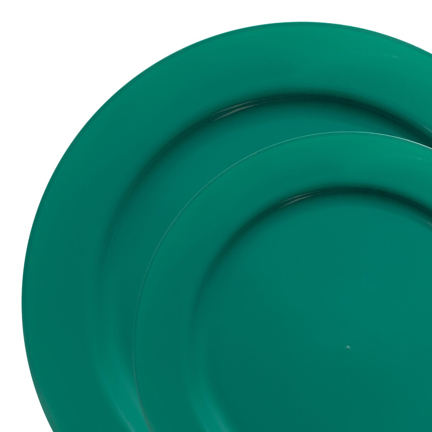 Solid Green Holiday Round Disposable Plastic Dinnerware Value Set (120 Guests)