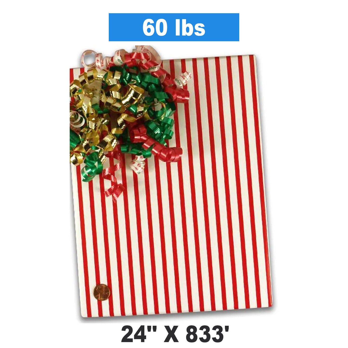 24&#x22;x 833&#x27; Striped Wrapping Papers to Elevate Your Christmas Gifts