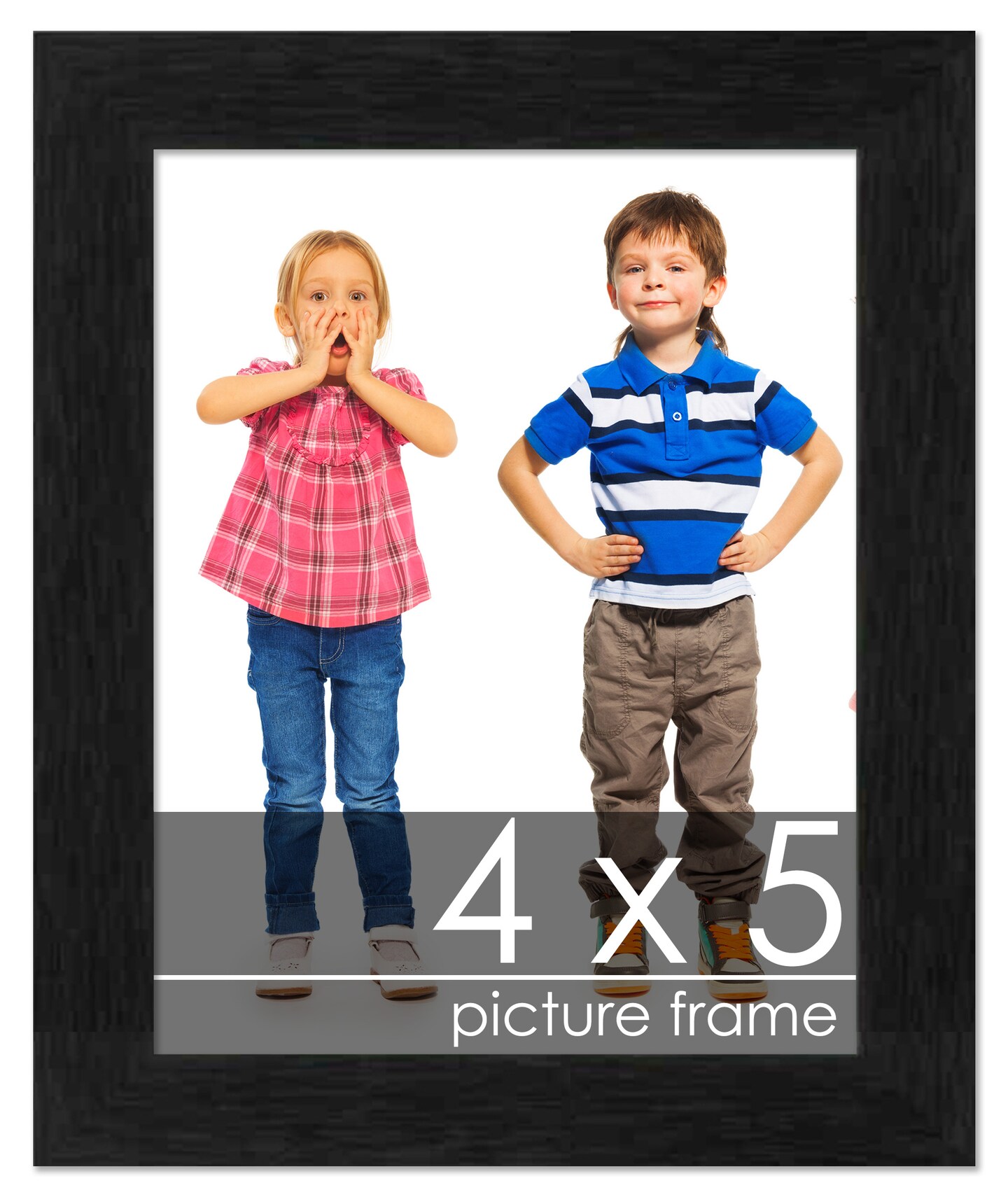 Photo Size Classic Modern Grey Frame - UV Acrylic, Foam Board Backing, Hanging Hardware